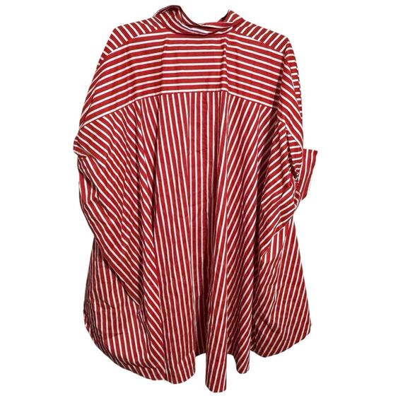 TOV Los Angeles Striped Batwing Asymmetrical High Low Hem Tunic Shirt Dress XL - Picture 2 of 9